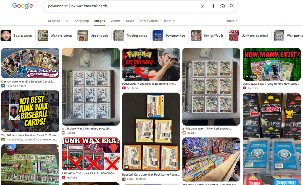 pokemon baseball card junk wax era